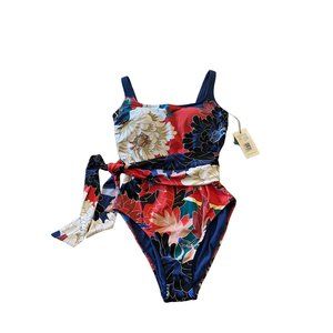 NWT Johnny Was Marriott Belted Tank One Piece Swim Suit Size Large